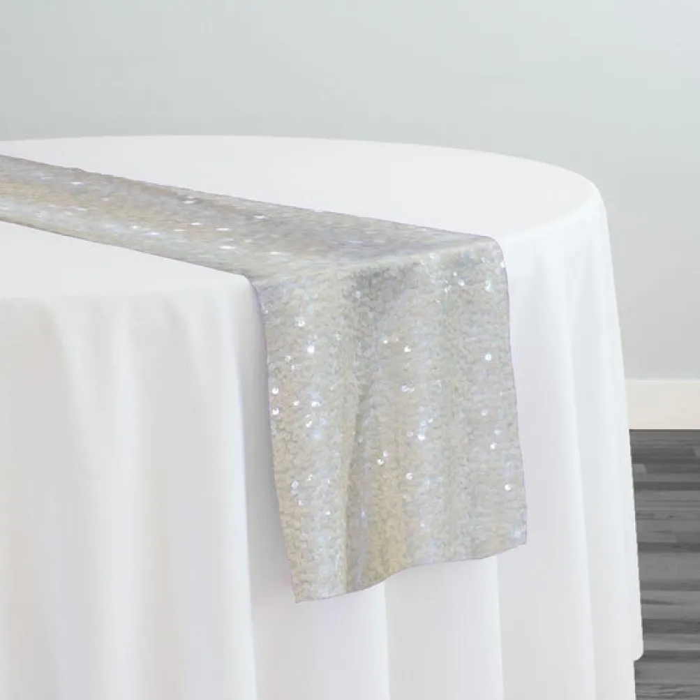 Taffeta Sequins Table Runner in Ivory