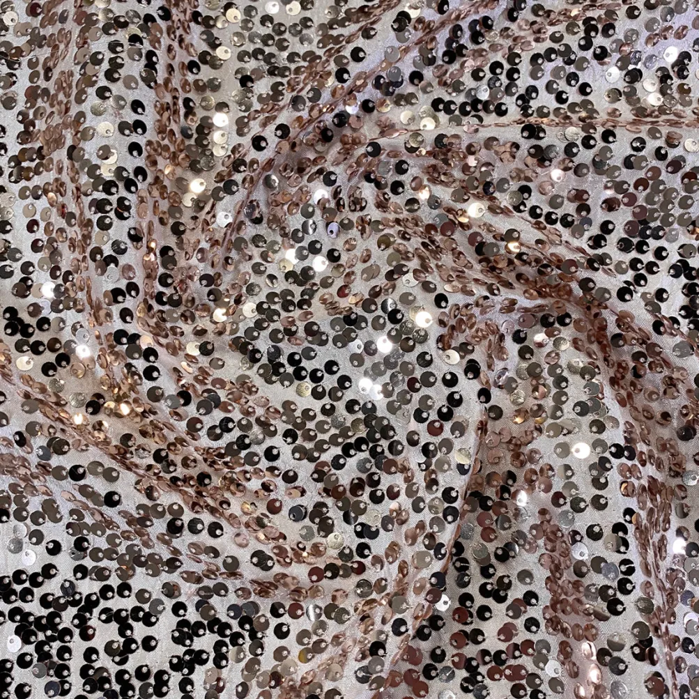 Taffeta Sequins (w/ Poly Lining) Table Napkin in Blush Shiny