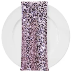Taffeta Sequins (w/ Poly Lining) Table Napkin in Blush Shiny