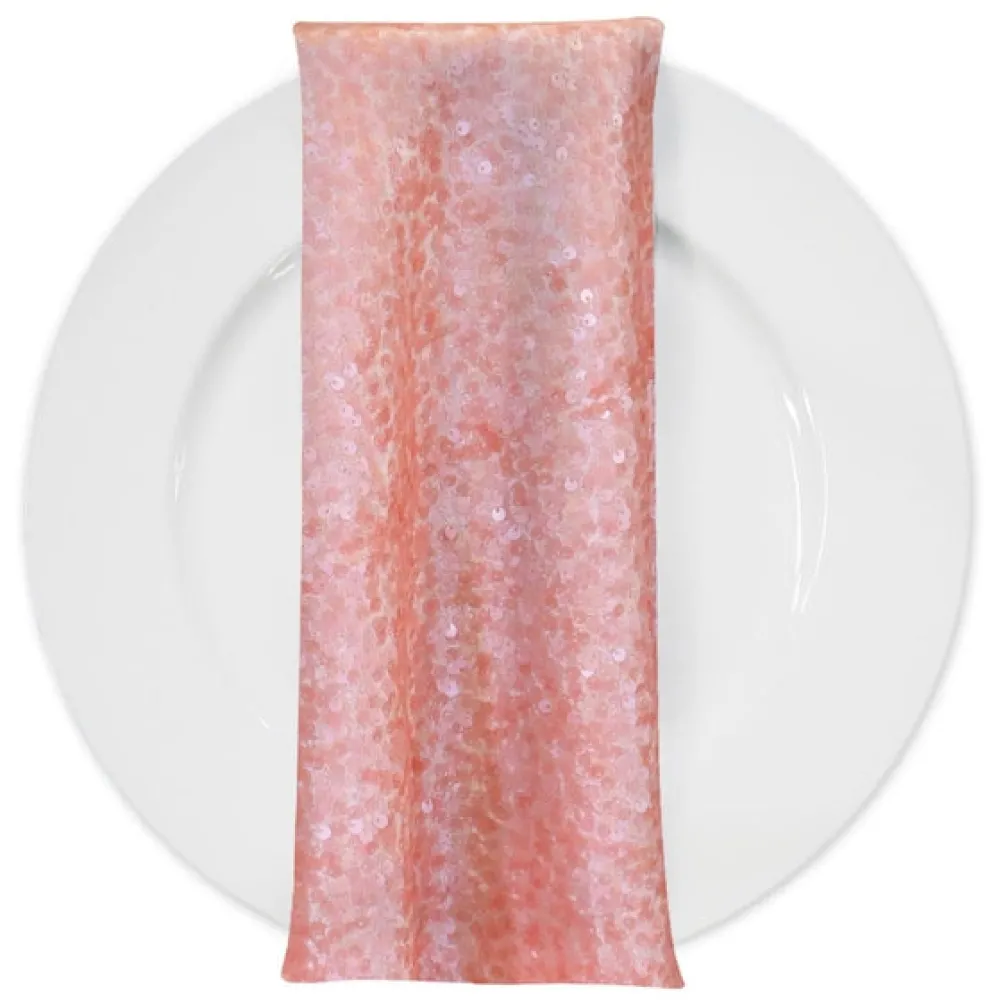 Taffeta Sequins (w/ Poly Lining) Table Napkin in Dusty Rose