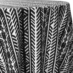 Topaz (Poly Print) Table Linen in Black / White