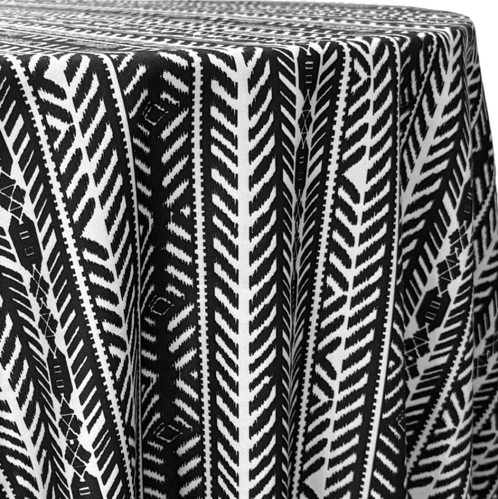 Topaz (Poly Print) Table Linen in Black / White