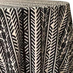 Topaz (Poly Print) Table Linen in Black / Taupe