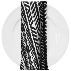 Topaz (Poly Print) Table Napkin in Black / White
