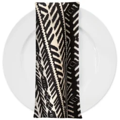 Topaz (Poly Print) Table Napkin in Black / Taupe