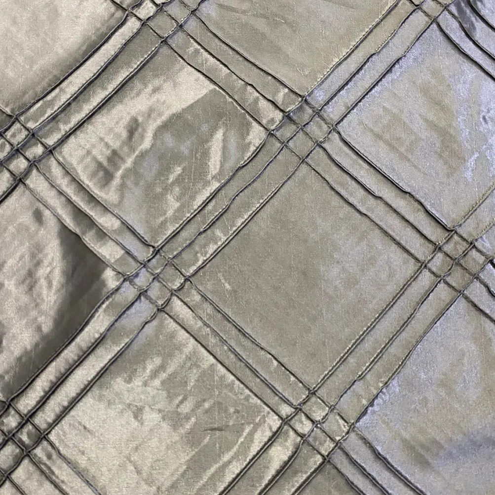 Triple Pleat Pintuck Table Linen in Charcoal