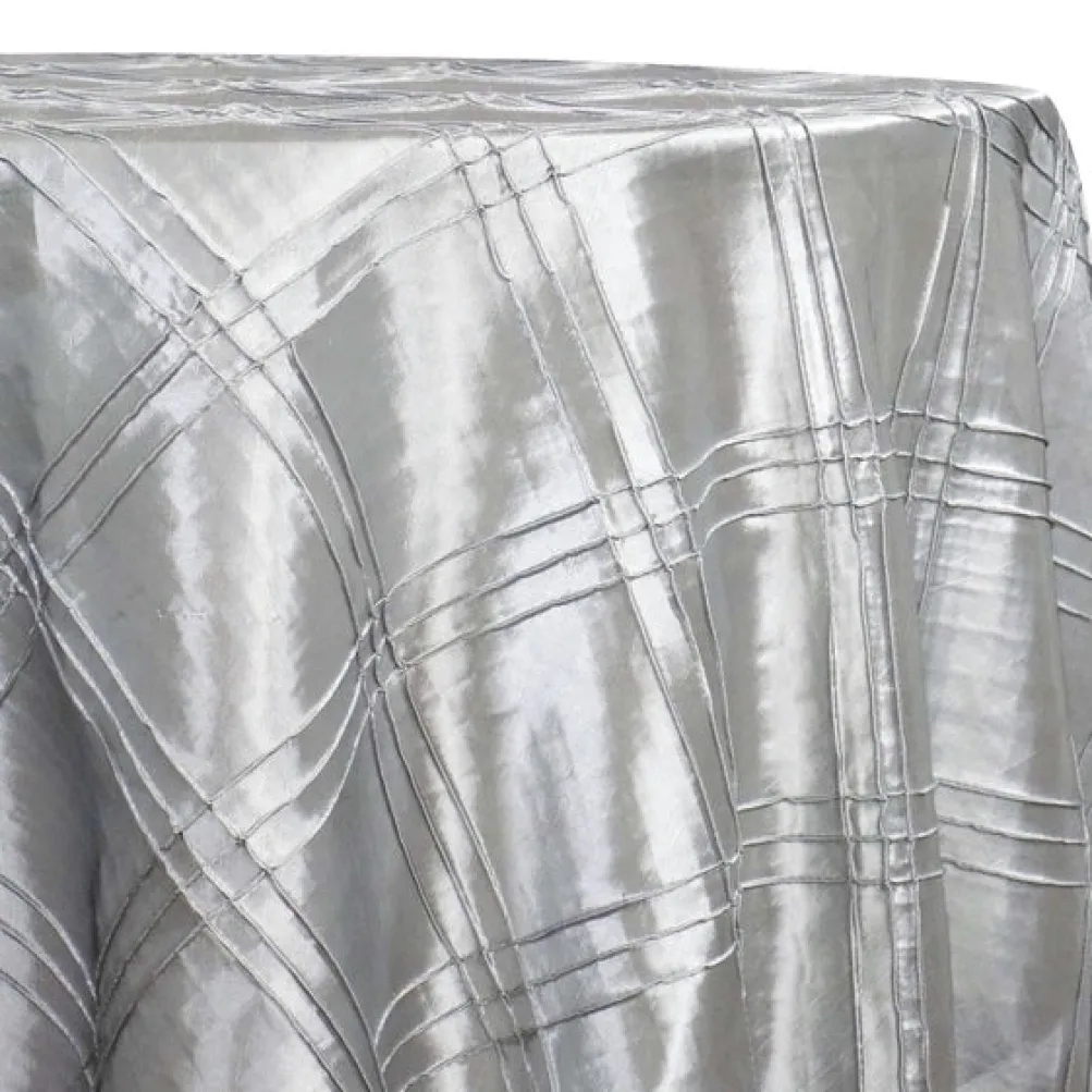 Triple Pleat Pintuck Table Linen in Silver