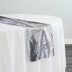 Triple Pleat Pintuck Table Runner in Silver