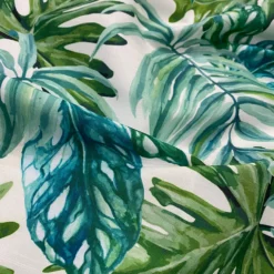 Tropical Print (Dupioni) Table Linen in Green
