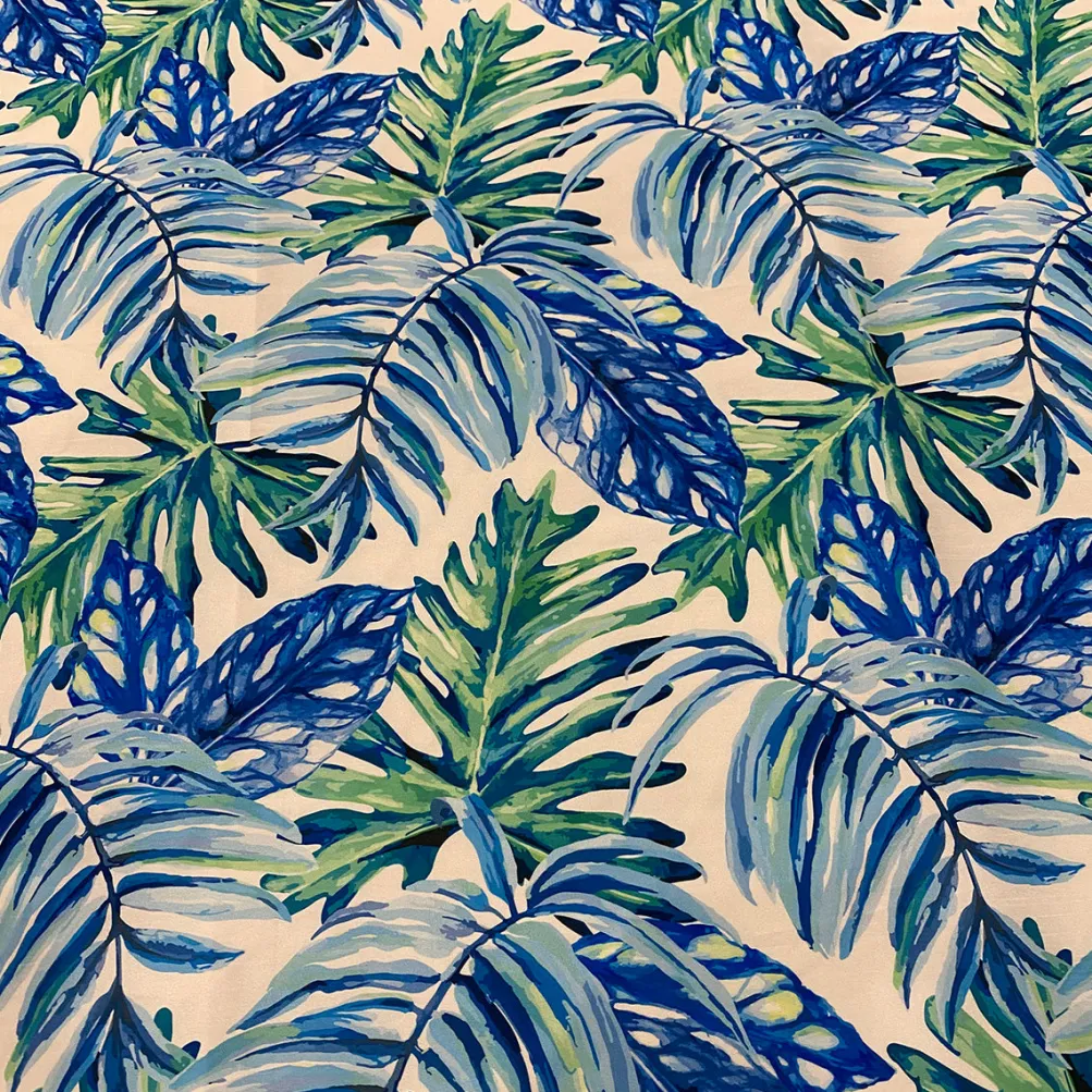 Tropical Print (Dupioni) Table Runner in Blue