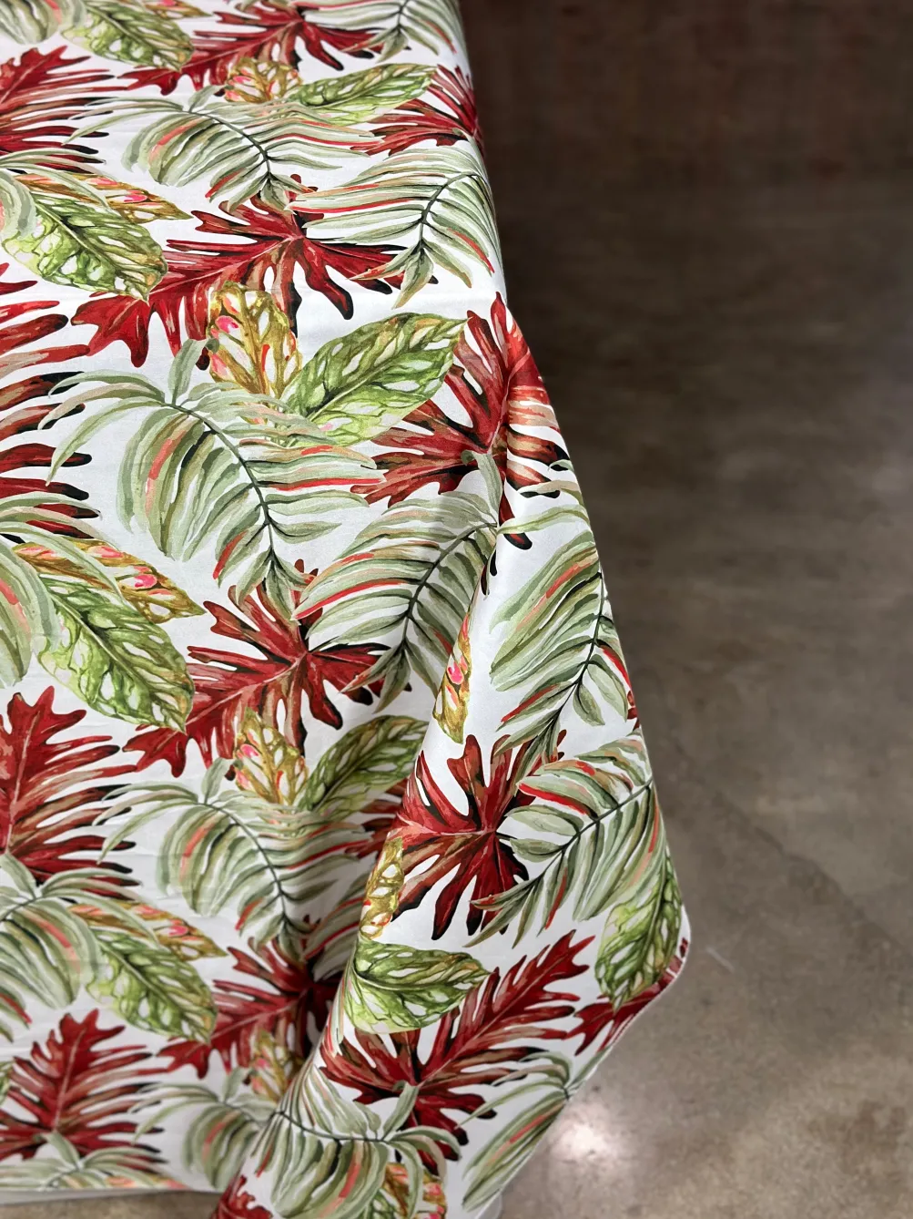 Tropical Print (Dupioni) Table Linen in Red
