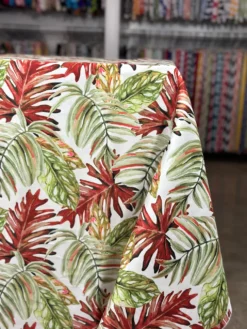 Tropical Print (Dupioni) Table Linen in Red