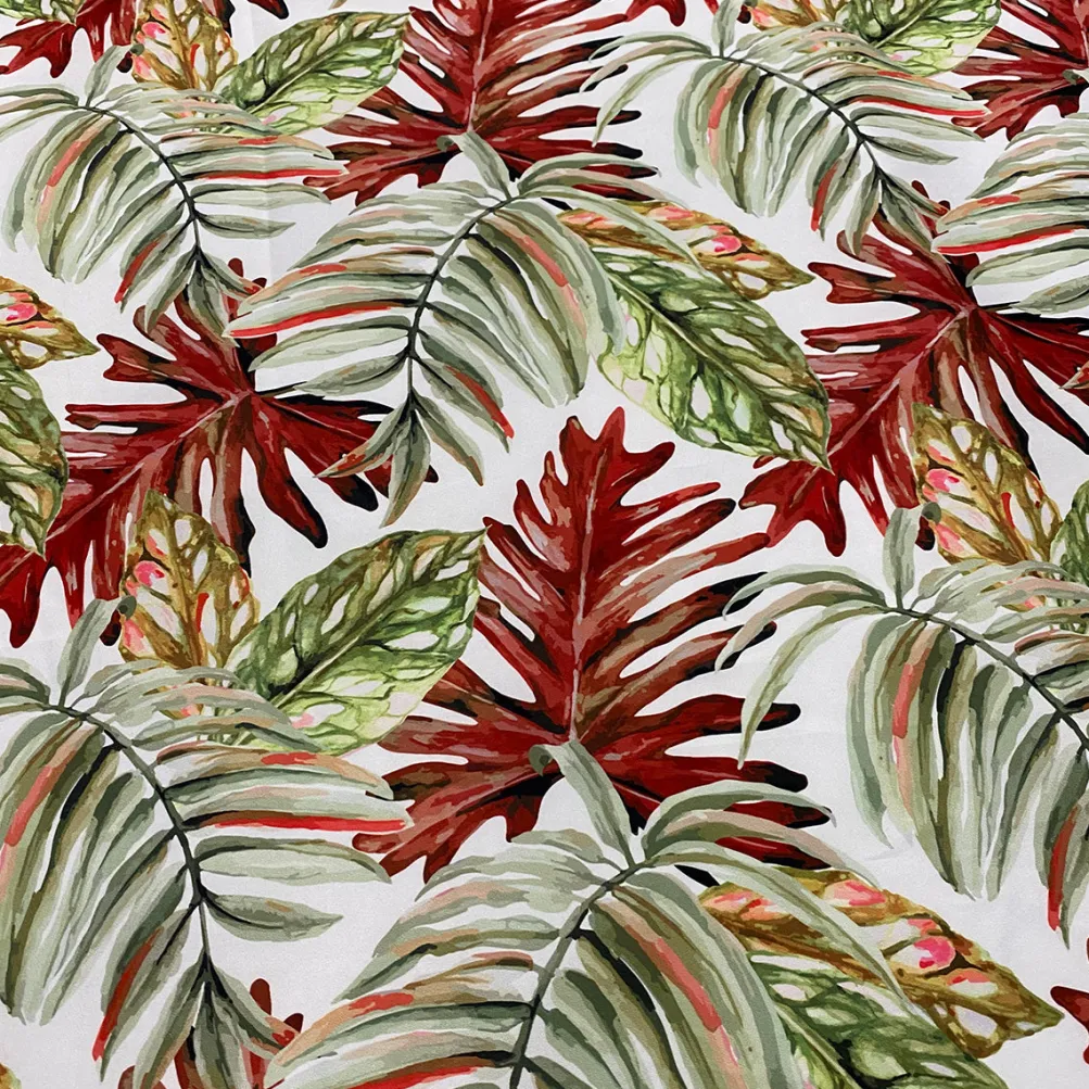 Tropical Print (Dupioni) Table Linen in Red