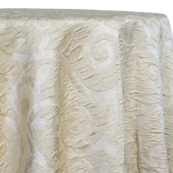 Tuscany Jacquard (Reversible) Table Linen in Champagne and Gold