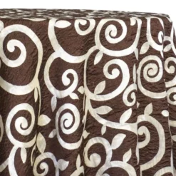 Tuscany Jacquard (Reversible) Table Linen in Brown and Taupe