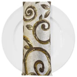 Tuscany Jacquard (Reversible) Table Napkin in Brown and Taupe