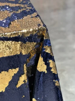 Two-Tone Sequins Table Linen in Navy and Rose Gold