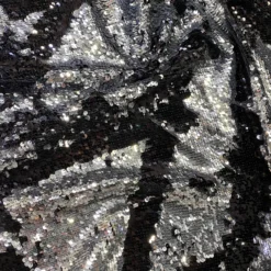 Two-Tone Sequins Table Linen in Black and Silver