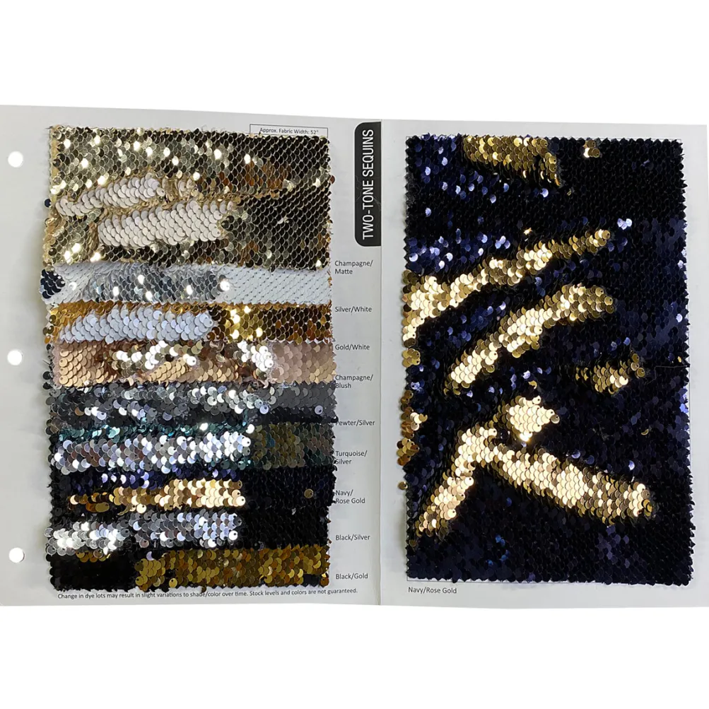 Two-Tone Sequins Table Linen in Silver and White