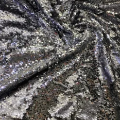 Two-Tone Sequins Table Runner in Pewter and Silver