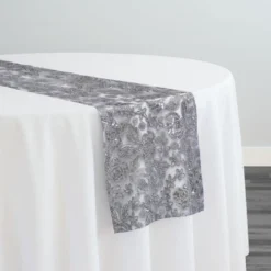 Valentina Lace Table Runner in Silver