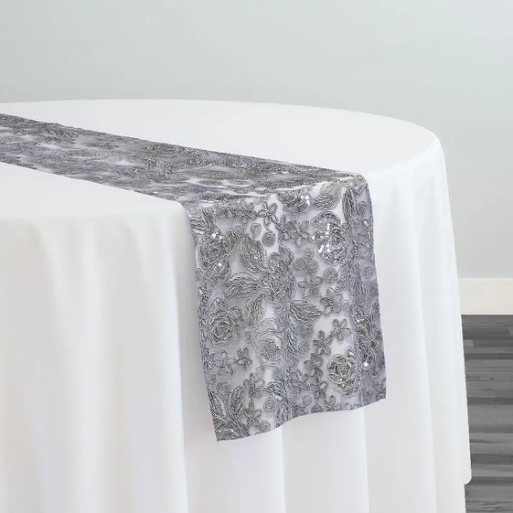Valentina Lace Table Runner in Silver