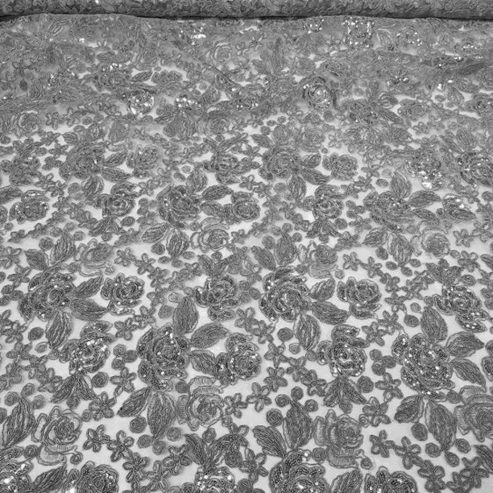 Valentina Lace Table Runner in Silver