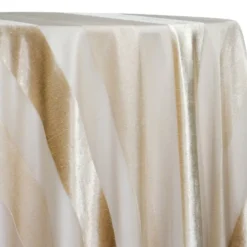 Velvet Stripe Table Linen in Champagne