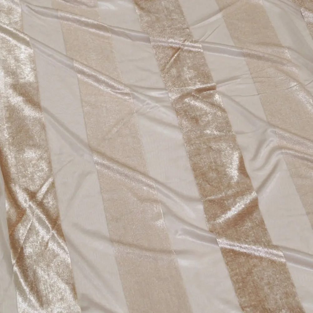 Velvet Stripe Table Linen in Champagne