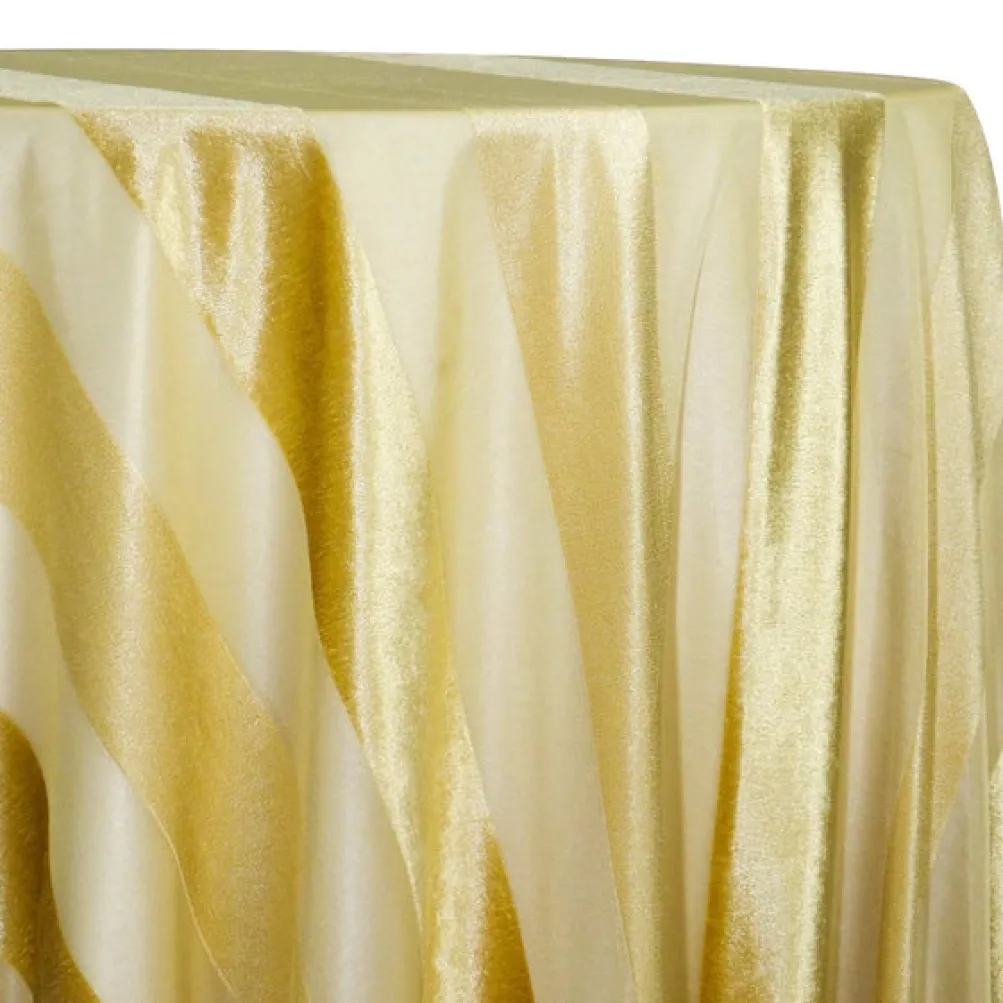 Velvet Stripe Table Linen in Gold