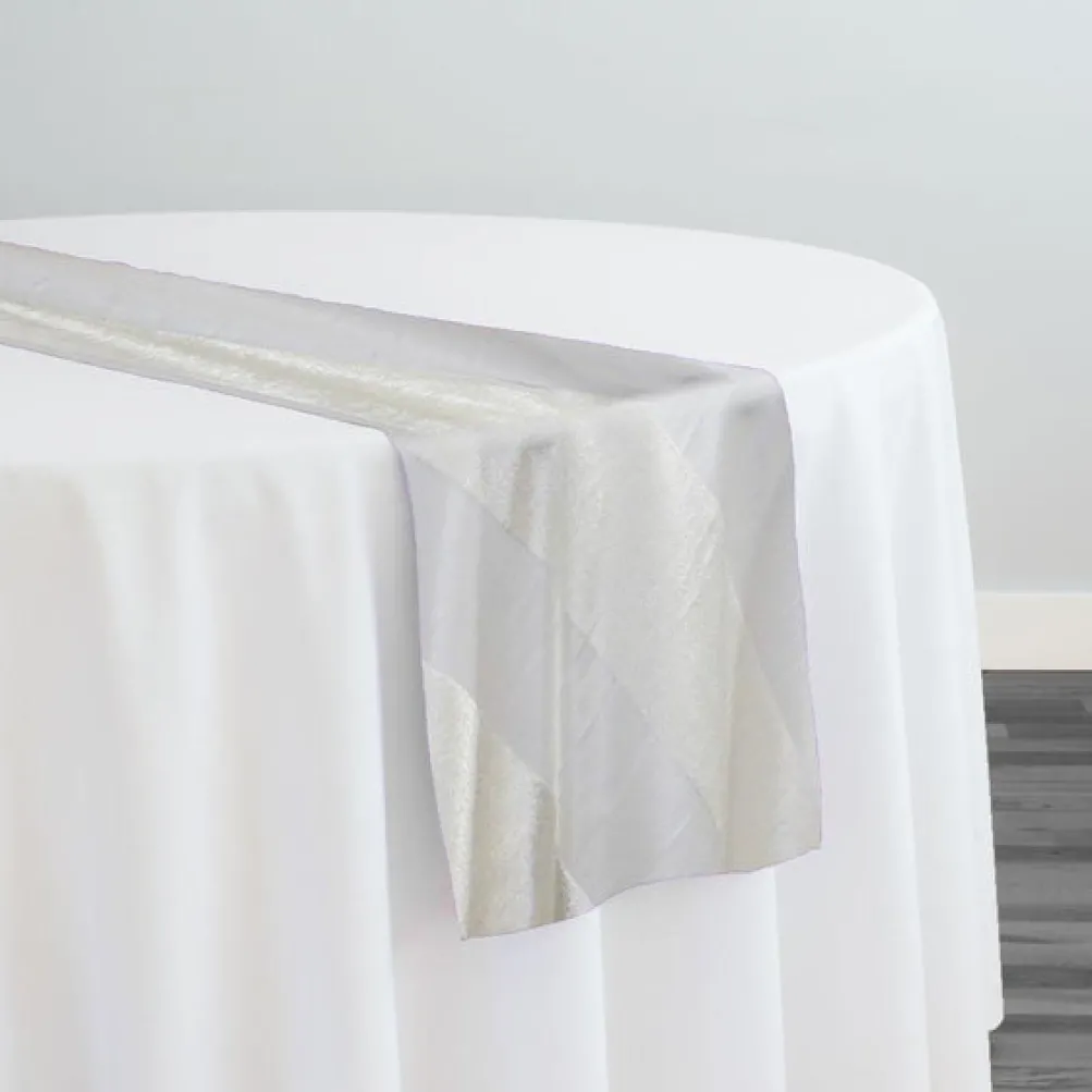 Velvet Stripe Table Runner in Ivory