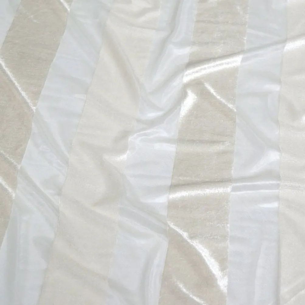 Velvet Stripe Table Runner in Ivory