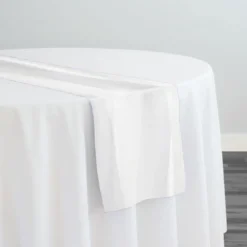 Velvet Stripe Table Runner in White
