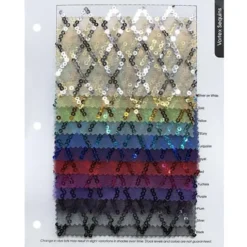 Vortex Sequins Table Linen in Silver and White