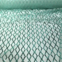 Vortex Sequins Table Runner in Teal Green