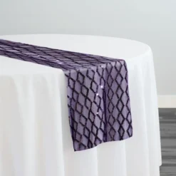 Vortex Sequins Table Runner in Plum