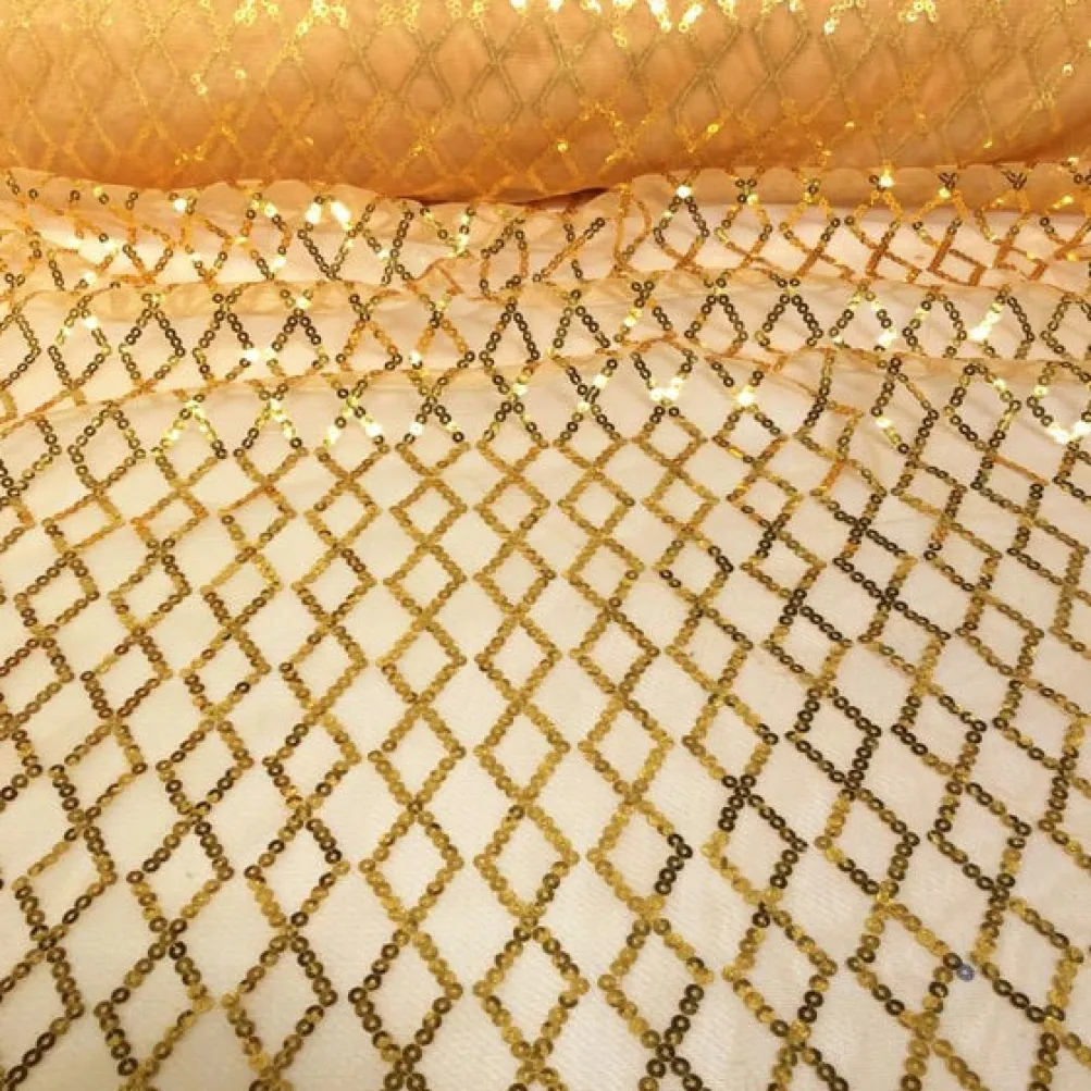 Vortex Sequins Table Runner in Gold