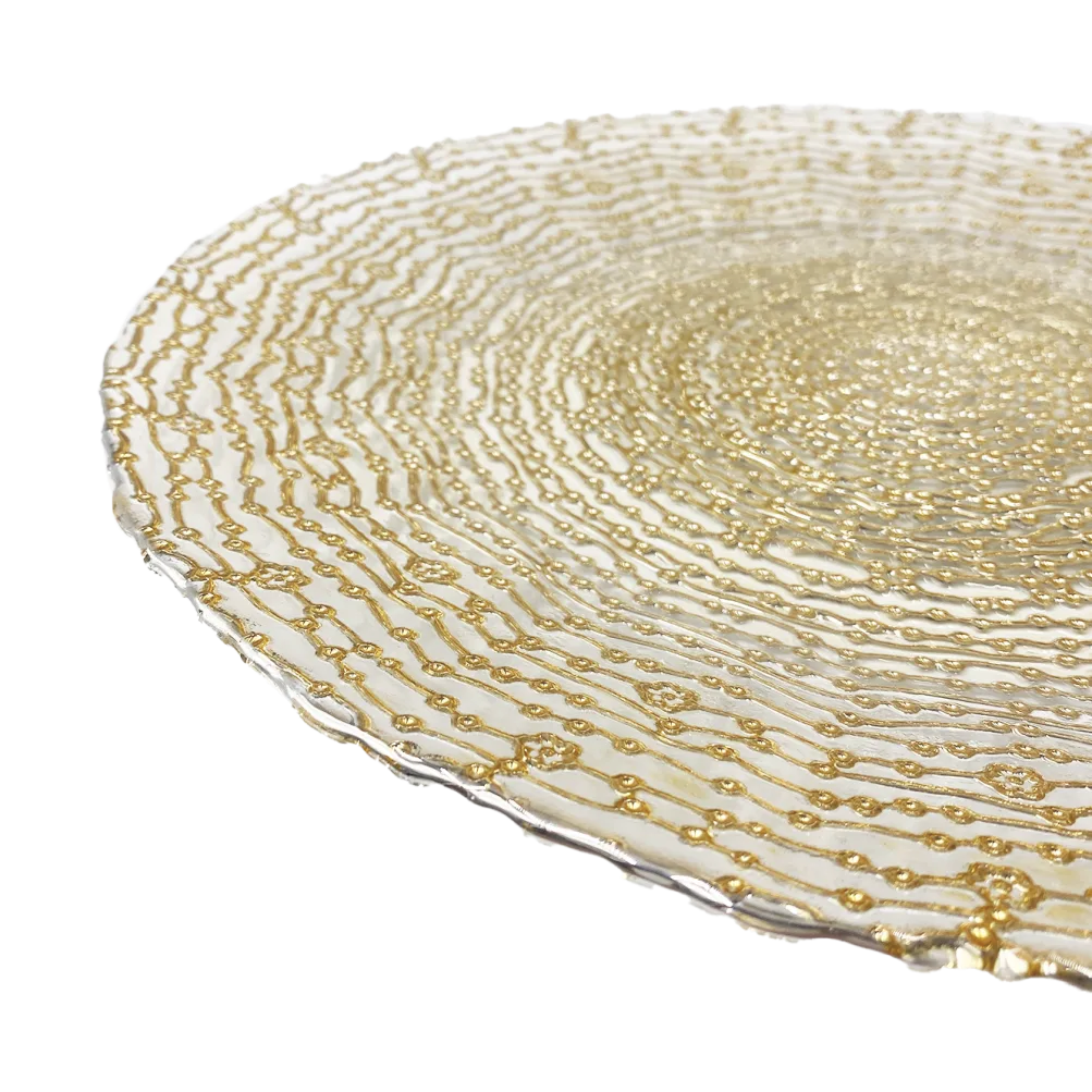 Webbed - Glass Charger Plate in Gold (Item # 0291)
