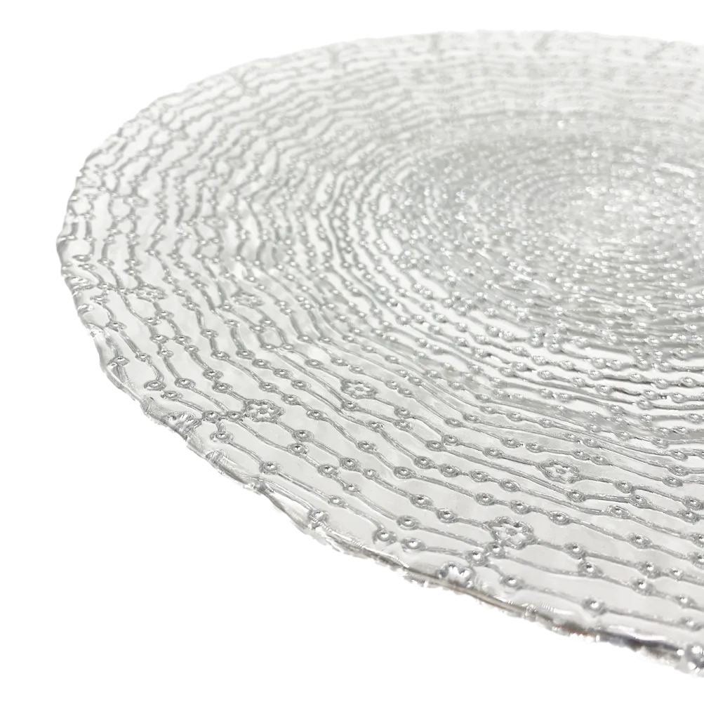 Webbed - Glass Charger Plate in Silver (Item # 0291)
