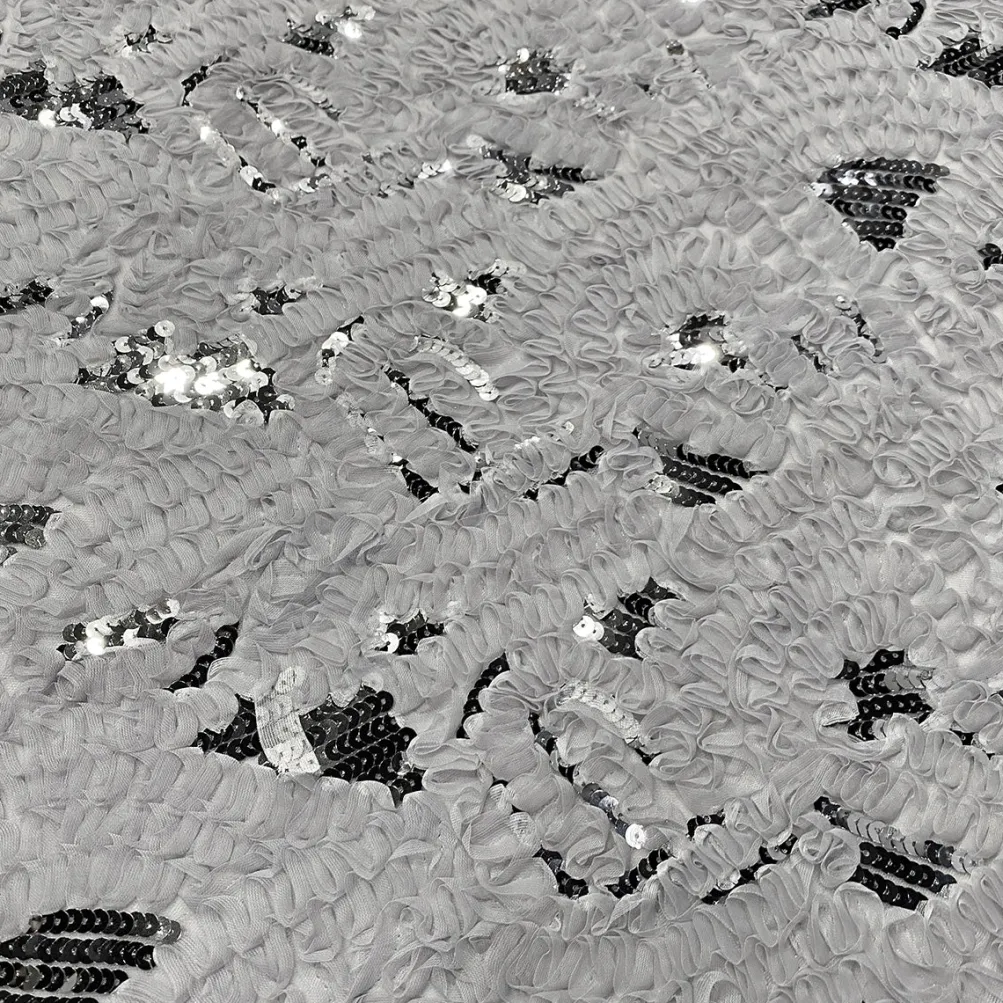 Zenya Sequins Table Linen in Silver