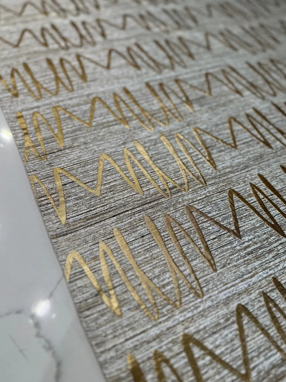 Zion Jacquard Table Linen in Gold